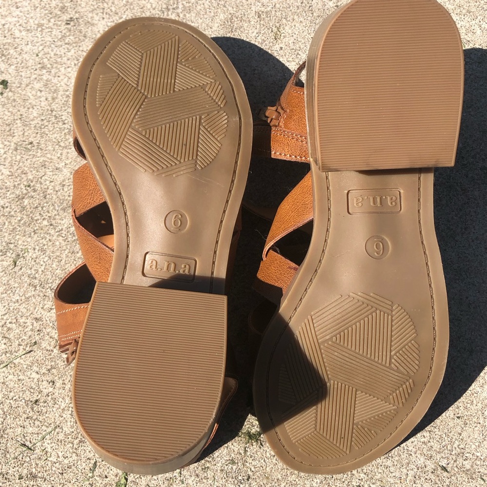 Brown block sandals